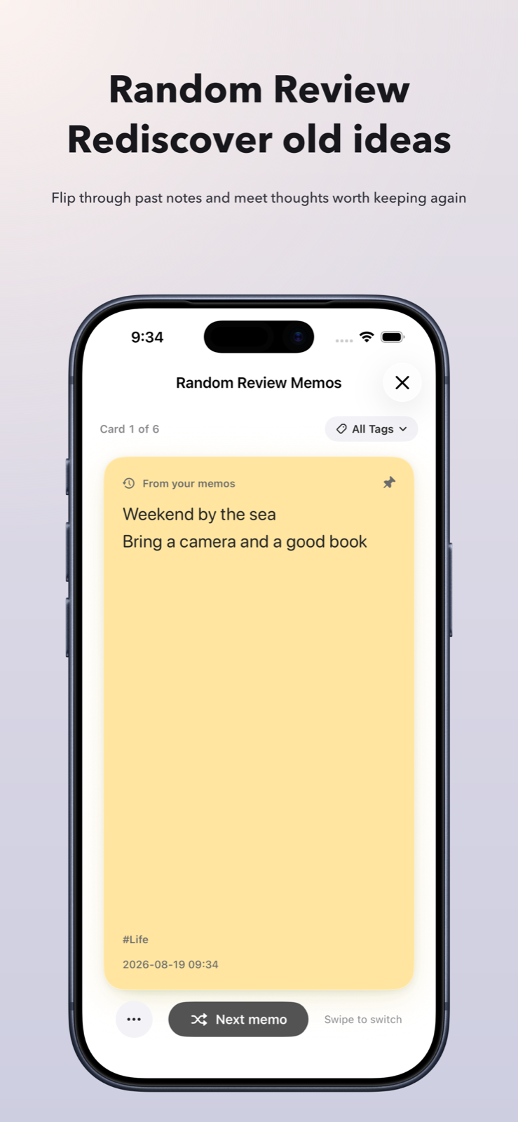 Rediscover past ideas with Random Review
