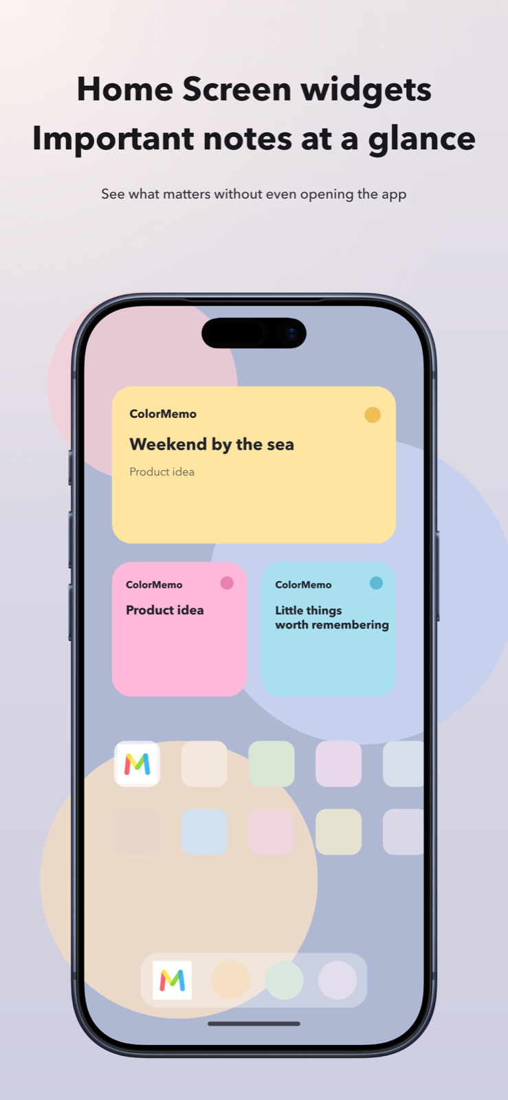 Keep important notes close with widgets